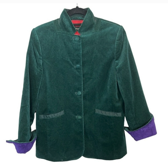 J Peterman Emerald Green Velvet Blazer Jacket Suiting - Picture 7 of 7